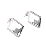 Silver Earrings "Mountain Romb" briefly