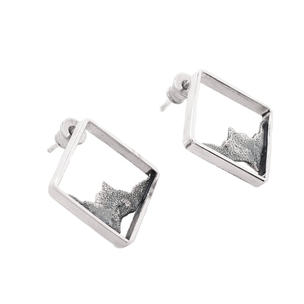 Silver Earrings "Mountain Romb" briefly