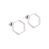 Silver earrings "Hexagon" briefly